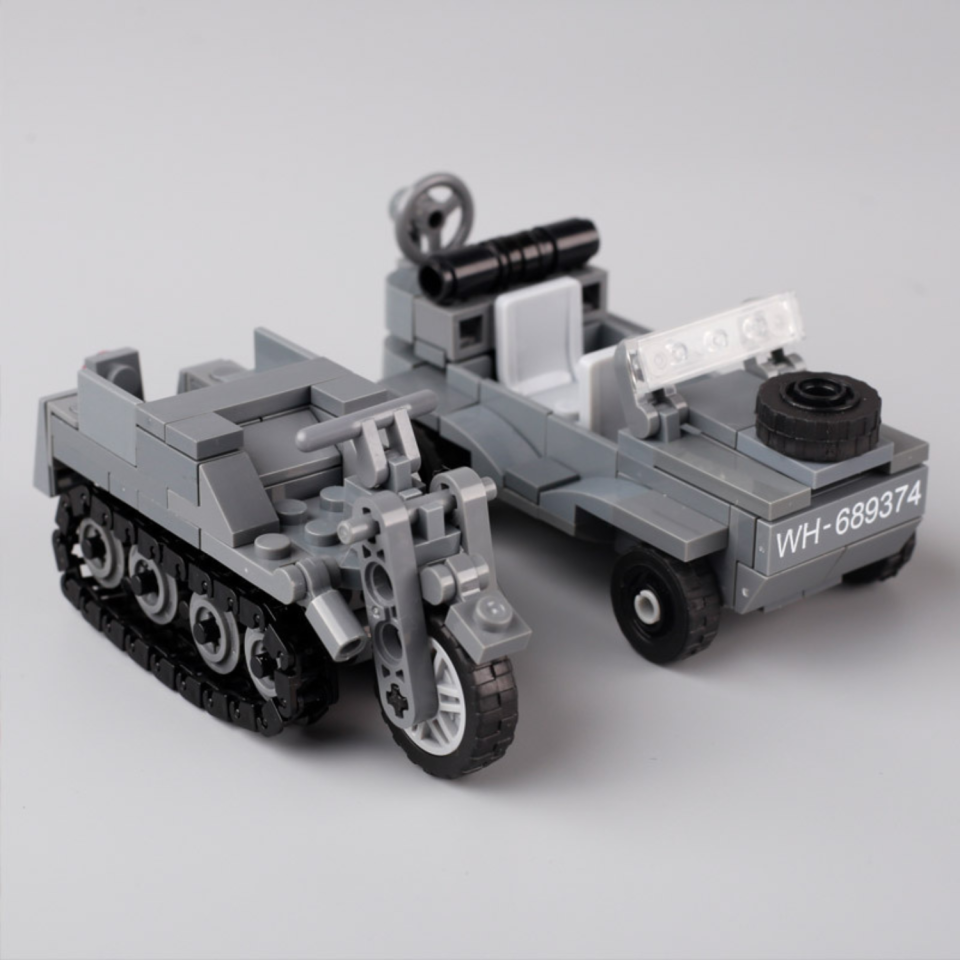 WWII VW166 & SdKfz.2 German Vehicle Building Blocks Set