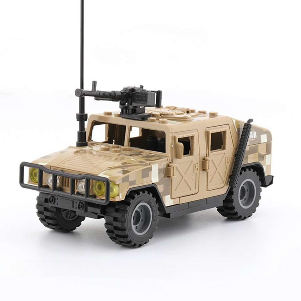 Desert Sand Military Hummer with Machine Gun & Digital Camo Building Blocks Set