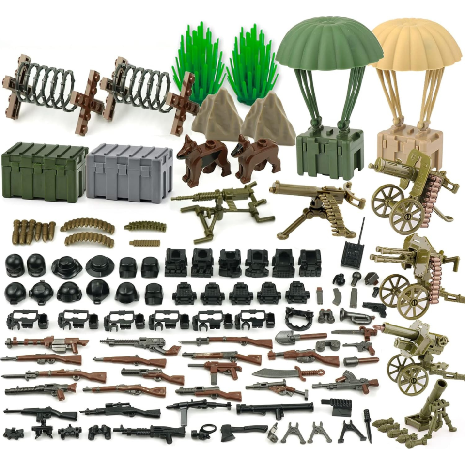 Military Weapons and Gear Accessory Pack – Army Equipment for Minifigures