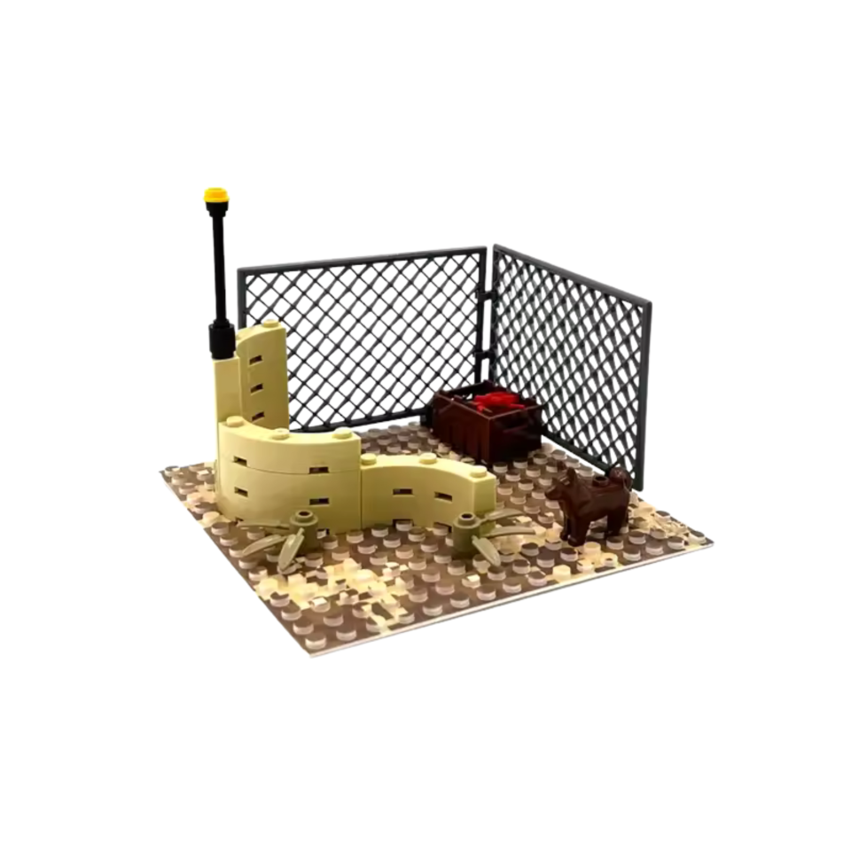 Desert Military Checkpoint with Sand Barrier – Building Blocks Set