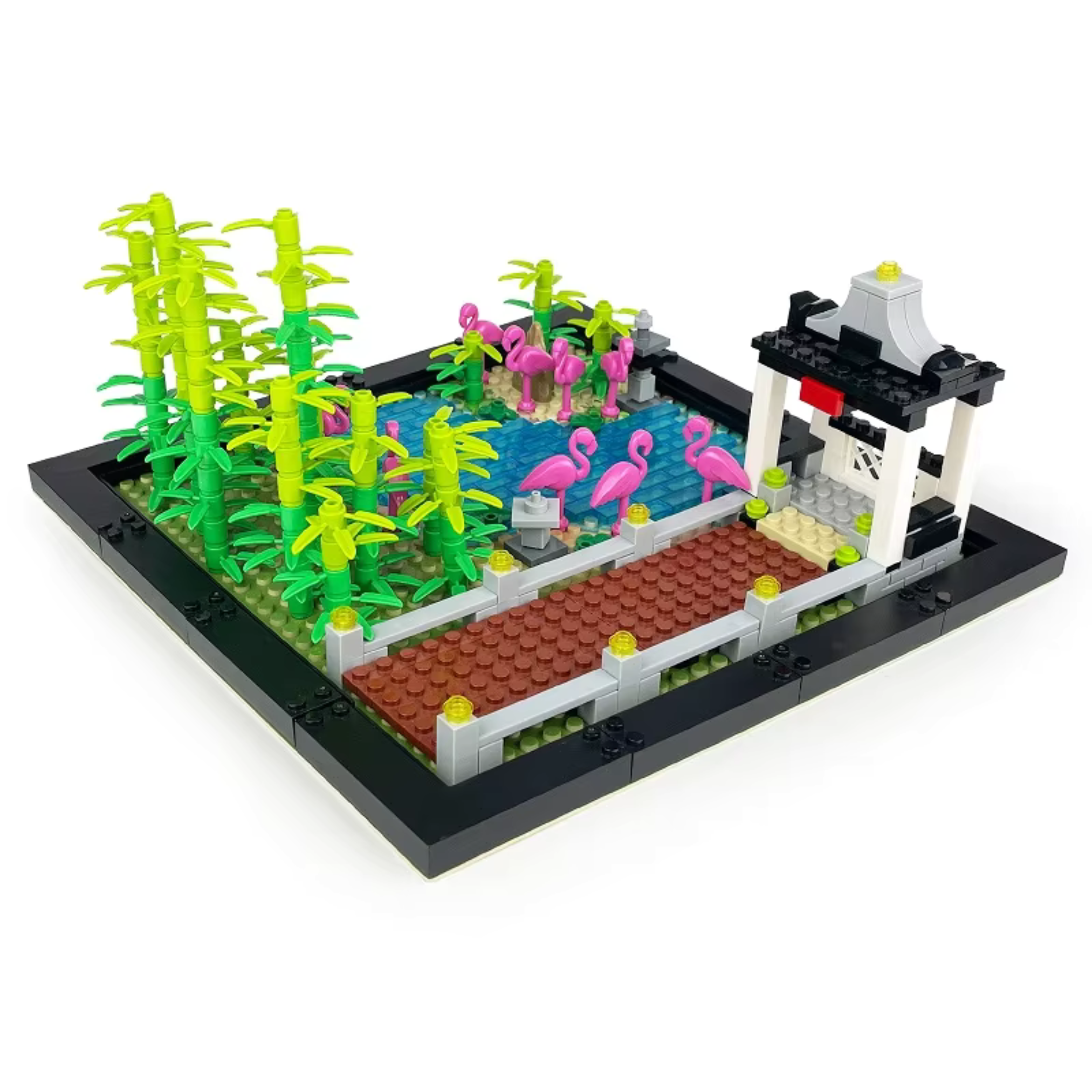 Flamingo Pond & Bamboo Garden Display – Building Blocks Set - Image 5