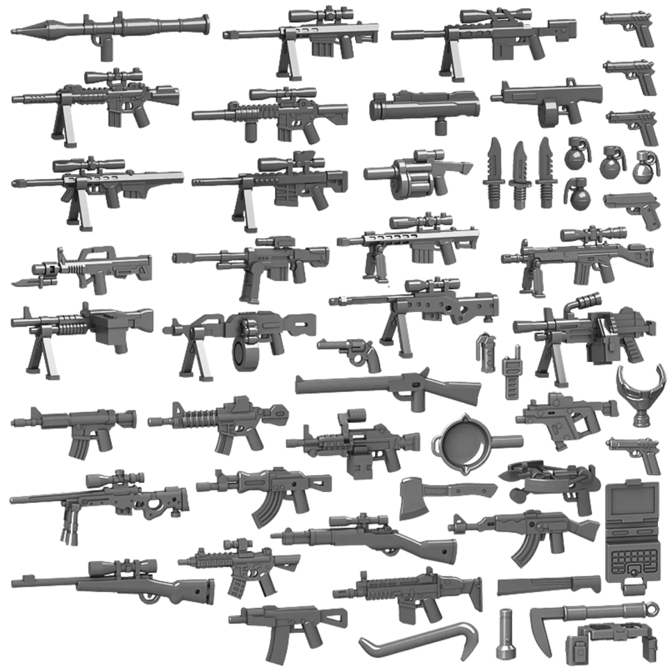 Elite Modern Weapons & Tactical Accessories Pack for Minifigures