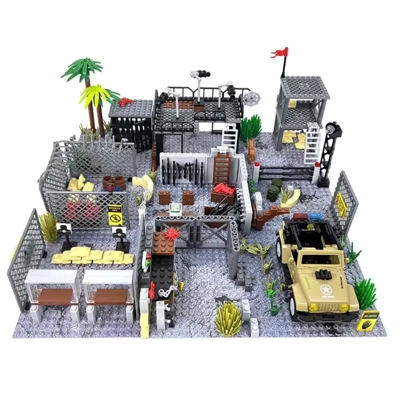 Modular Military Compound with Jeep and Watchtower – Building Blocks Set