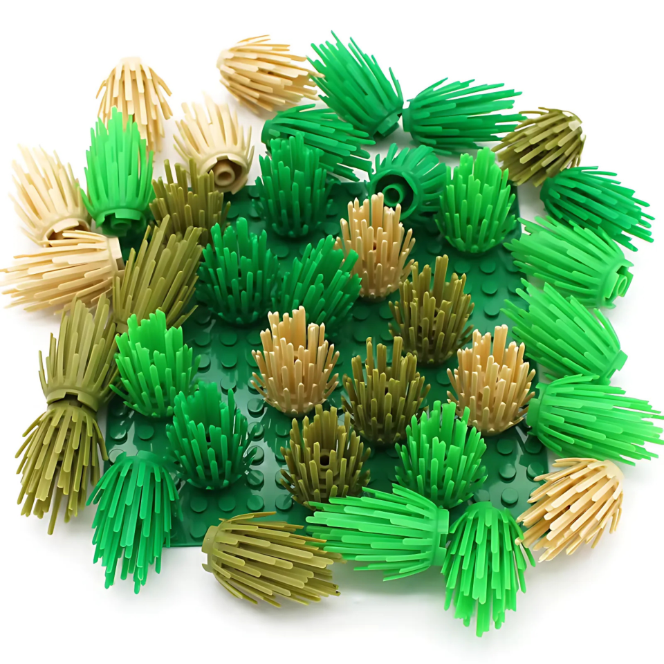 Assorted Bushes & Botanical Accessories for Building Blocks Sets – Jungle, Desert, and Forest Scenery