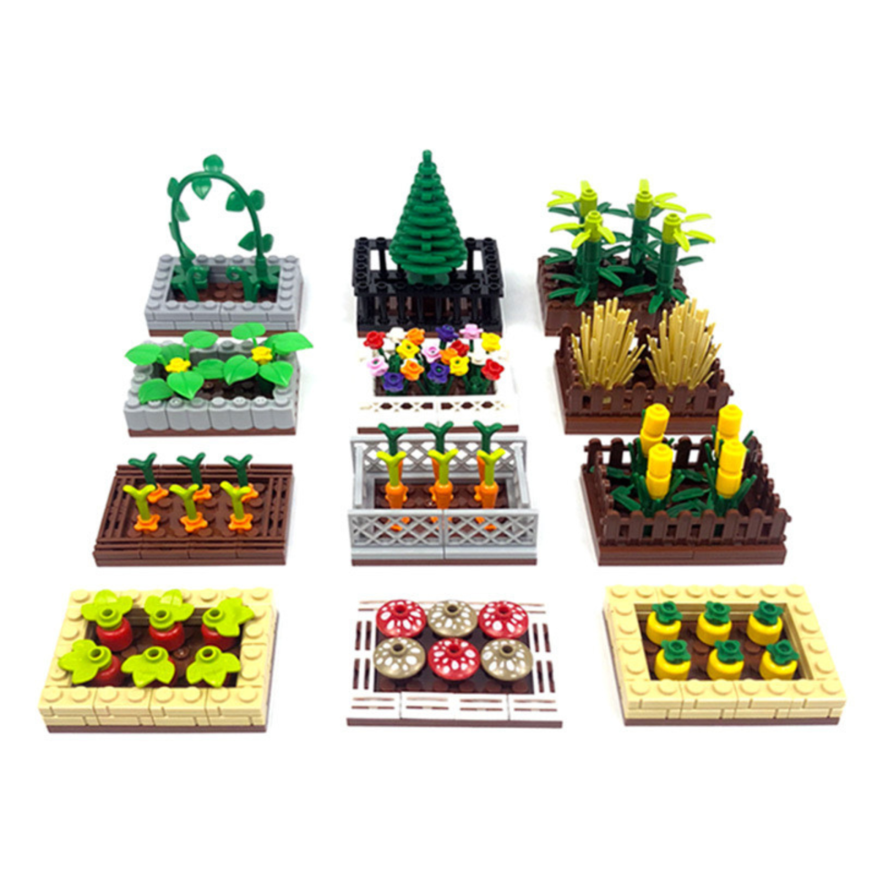 Modular Garden & Crop Beds – Botanical Accessories for Building Blocks Dioramas