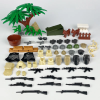 Jungle Warfare Weapons & Gear Accessories Pack for Minifigures – Helmets, Vests, AK Rifles, Dogs & Scenery