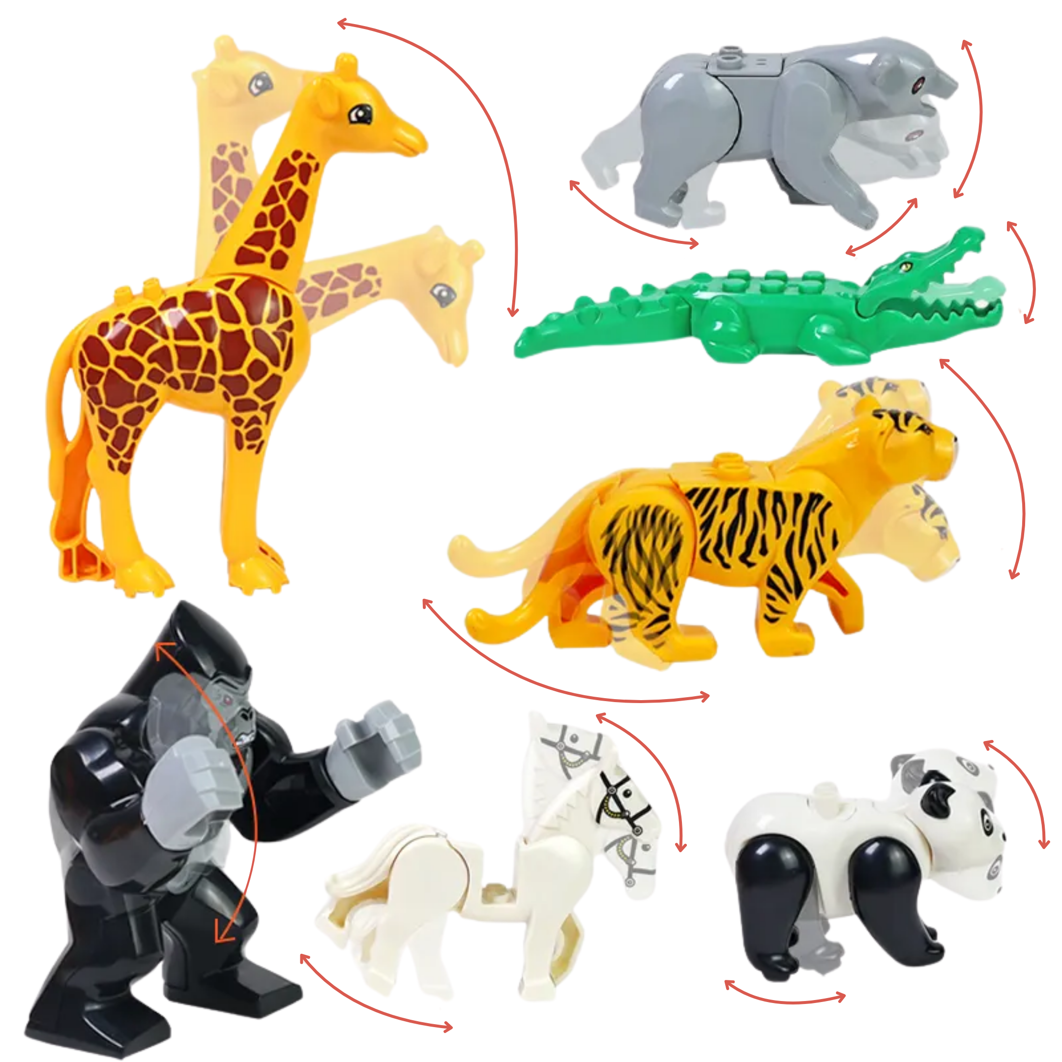 Wild Animal Zoo Habitat – Jungle & Savannah Building Blocks Set
