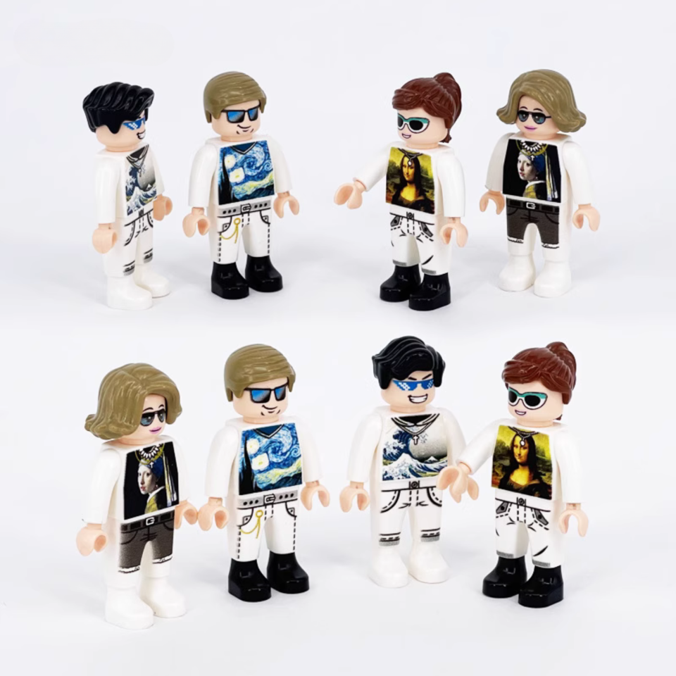 Disco Dancers with Famous Artwork Minifigure Set of 8pcs